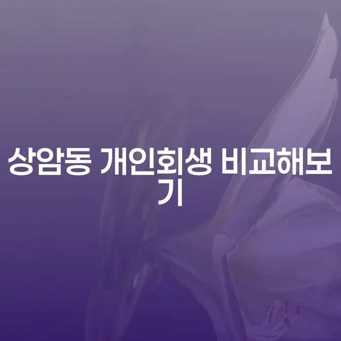 상암동 개인회생 비교해보기