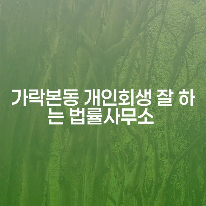 가락본동 개인회생 잘 하는 법률사무소