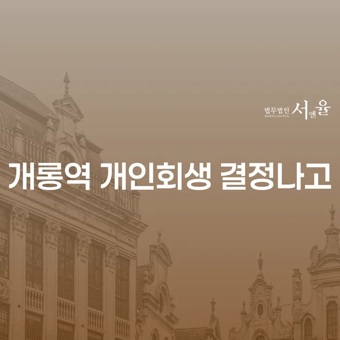 개롱역 개인회생 결정나고